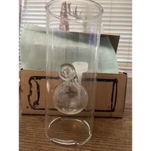 Vintage Wolfard Hand Blown Glass Oil Lamp 9” Tall w/Original Box & Paperwork